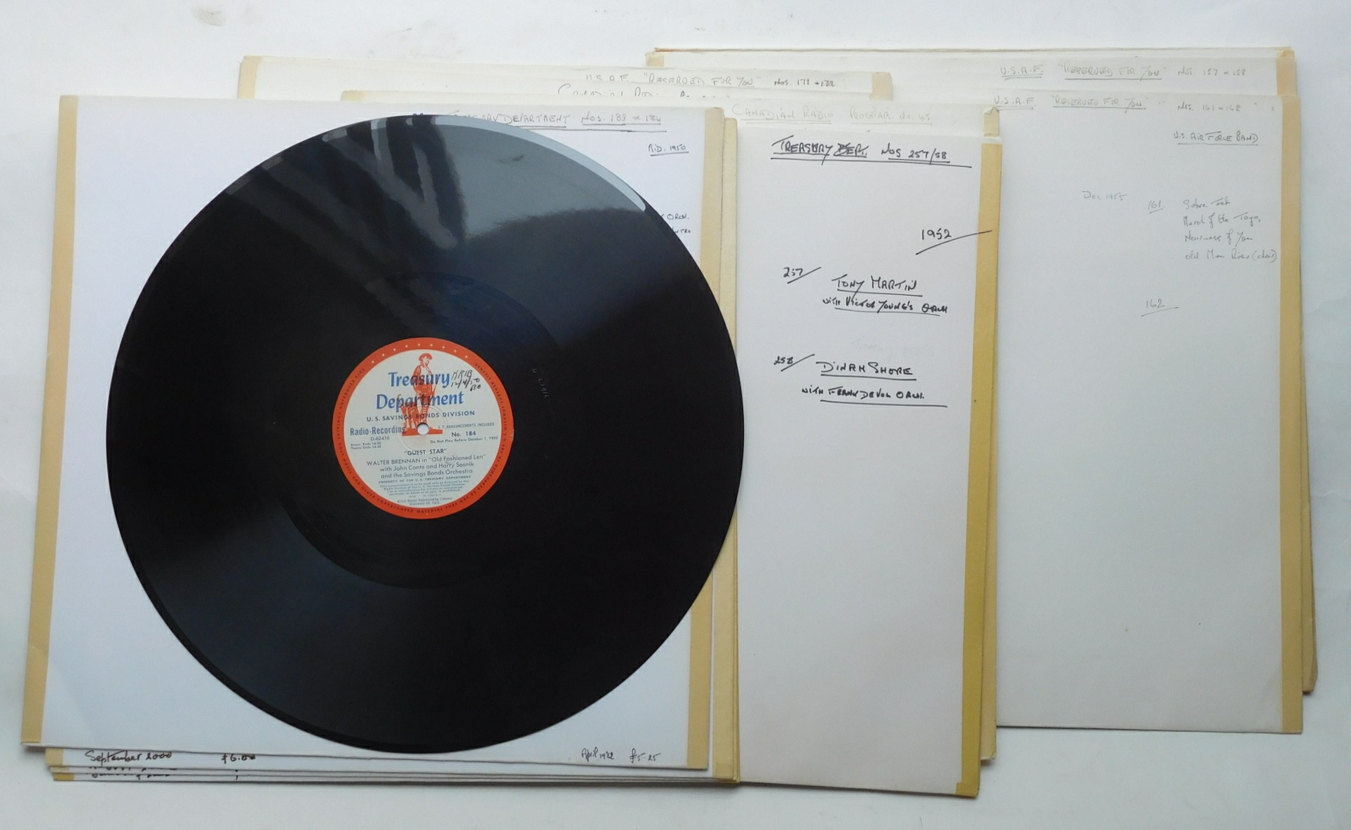 Transcription records, 16in: sixty, USAAF, US Treasury Dept, Voice of the Army, Here's to