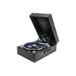 Portable gramophone, Columbia: Model 206, with No. 28/5B soundbox, with double needle bowl (