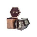 Concertina, Lachenal rosewood Maccann duet 39 button in original mahogany case good condition no