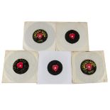 Reggae / Lovers Rock Label, five UK 7" single records, Brown Sugar x3, Carolyn and Roland, and