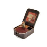 Toy gramophone,National Band: a child's portable gramophone in stitched square case