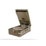 Portable gramophone, HMV: Model G101, in grey case, with No 4 soundbox