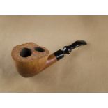 A Moretti Recanati twin chamber briar estate pipe, the large smooth straight grain bowl, with