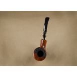 A Nørding briar estate pipe, free hand carved with straight grain, stamped to underside No.2, hand