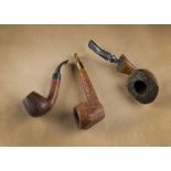 Three Danish briar estate pipes, comprising a Ben Wade sitter Billiard shape, an all over