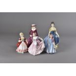 A collection of Royal Doulton and Royal Worcester ladies, including Invitation HN 2170, Melanie HN