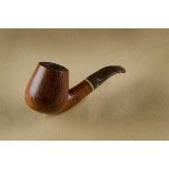 A Refbjerg briar estate pipe, the 'Straight Grain Profile', of bent shape, with a two tone