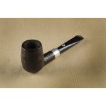 An Il Ceppo briar estate pipe, the sandblasted bowl and shank with white metal collar, marked collar