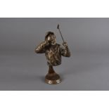 Mark Hopkins (American 20th/21st century), limited edition bronze sculpture bust of a golfer