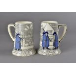 A pair of Doulton seriesware Night Watchman mugs, RdNo D4746, 14 cm high (2)