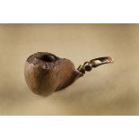 A large Wiley free hand briar estate pipe, the straight grain with three etched feathers, to the