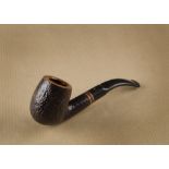 A Savinelli Punto Oro briar Mister G briar estate pipe, the sandblasted curved bowl, with brass