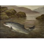 Roland Knight (1879-1921), pair of oil on canvas salmon fishing pictures 'The Gaff' and 'The