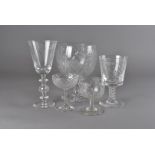 A collection of commemorative and early 19th century lead crystal and glass, including a restoration