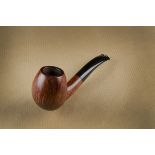 A Manuel Shaabi briar estate pipe, of half bent shape with straight grain, marked to side of