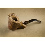 A Sandor Herskovitz briar estate pipe, the free hand carved sitter, having a flame grain, with a