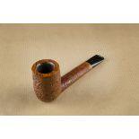 A Radice sand grain briar estate pipe, the sitter, with sandblasted finish, the long shank with