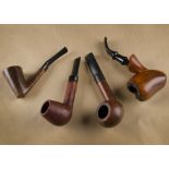 Four Danish briar estate pipes, all with smooth straight grain finish, comprising a Bjarne hand cut,