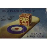 An Oxo Battle of Britain advertising poster, showing a squadron of aircraft and the legend 'ON A