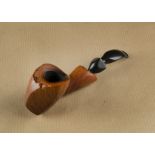 A Karl Erik hand made briar estate pipe, the smooth finish with carved panels, hand cut stem, marked