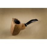 A Wiley free hand briar estate pipe, the square form bowl, with engraved panels to the smooth