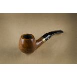 Il Ceppo briar unsmoked pipe, rusticated finish, with straight stem and logo, with sleeve (2) in