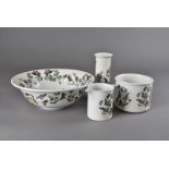 A collection of Portmeirion Botanic Garden ceramics, including a mixing bowl, a rectangular dish,