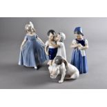 Four Royal Copenhagen figures, including Love Refused, Mary Blue, Two Friends and another (4)