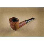 A Savinelli Autograph briar estate pipe, No. 6, of straight shape with sandblasted and straight