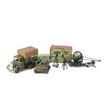 Britains loose mobile AA gun, round nose tracked lorry, boxed 1203 Carden loyd tankette, boxed