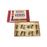 Britains set 1291 Band of the Royal Marines, restrung in ROAN box, VG in G box, minor graffiti to