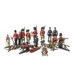 Boxed Triang wooden 1A Fort with various lead figures including Britains pre WW1 version medical