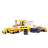 Conrad 1:50 Small Construction Vehicles, 3057 Mercedes-Benz Raised Tipper, 3035 MAN Bullnose Tipping