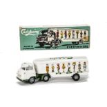 A Tekno 458 Volvo Articulated Truck & Trailer 'Carlsberg', white cab, green chassis, white