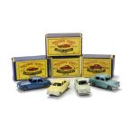 Matchbox Lesney 1-75 Series British Cars, 45a Vauxhall Victor, yellow body, MW, 36a Austin Cambridge