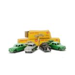 Dinky Toy Cars, 156 Rover 75 Saloon, two-tone green body, 164 Vauxhall Cresta Saloon, grey upper,