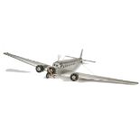 A German fine, rare commercially-built travel agency model of a Junkers Ju52 Airliner, tri-motor