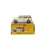 A Dinky Toys 197 Morris Mini Traveller, cream body, lemon interior, matt black base, spun hubs, in