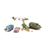 Dinky Toys 100 Lady Penelope's FAB1, 351 UFO Interceptor, 359 Eagle Transporter, yellow side