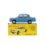 A French Dinky Toys 517 Renault R8, blue body, red interior, spun hubs, in original box, E, box E
