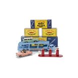 Matchbox Accessory Pack No.2 Car Transporter, light blue, GPW, No.1 'Esso' Petrol Pumps, 39a Ford