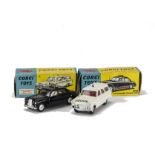A Corgi Toys 209 Riley Pathfinder Police Car, black body, grey aerial flat spun hubs, E, 419 Ford
