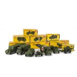 Military Dinky Toys, 693 Howitzer, 677 Armoured Command Vehicle, 626 Military Ambulance, 623 Army