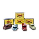 Matchbox Lesney 1-75 Series Delivery Vans, 59a Ford Thames Van 'Singer', GPW, 47a Trojan Van 'Brooke