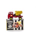 A Zebra Toys (Benbros) No.16 Ready-Mixed Concrete Lorry, red foden cab and chassis, beige barrel,