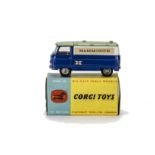 A Corgi Toys 462 Commer Van 'Hammonds', promotional issue in blue with green roof, red interior,