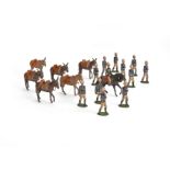 Britains loose pieces from set 28 Mountain Gun Team comprising of mounted officer, men (11),