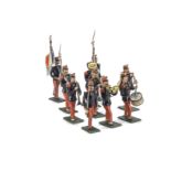 Mignot Gerbeau Period 19th century French Infantry (20) with bugler, drummer, officer and