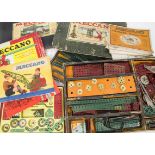A large collection of Meccano from 1920s onwards, Set 2, 2A (? No lid), Set 3A and 4A with green