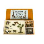 Britains post WW2 Zoo series set 24Z restrung into original box, but now containing Taylor & Barrett